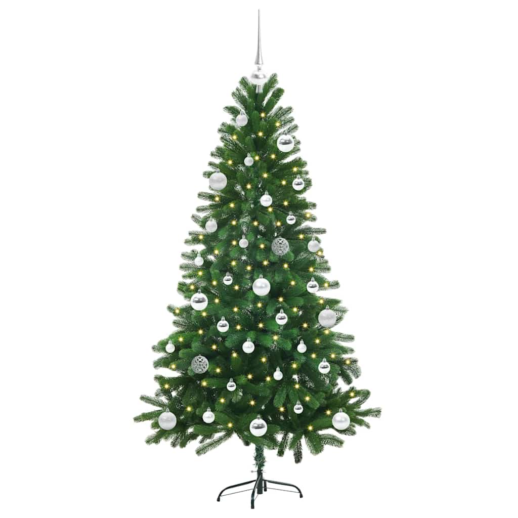 Kalėdų eglutė su 150 LED s stovu Žalia 150 cm PE