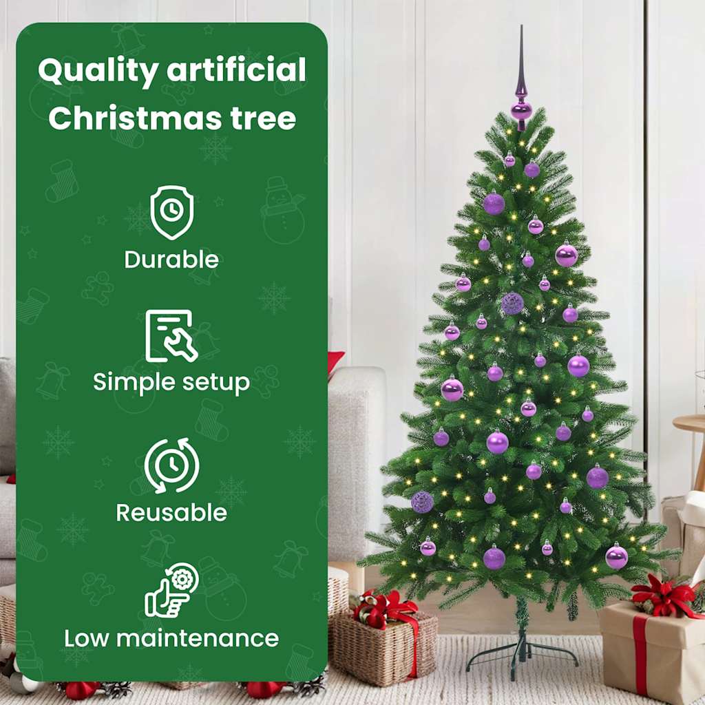 Kalėdų eglutė su 150 LED s stovu Žalia 150 cm PE