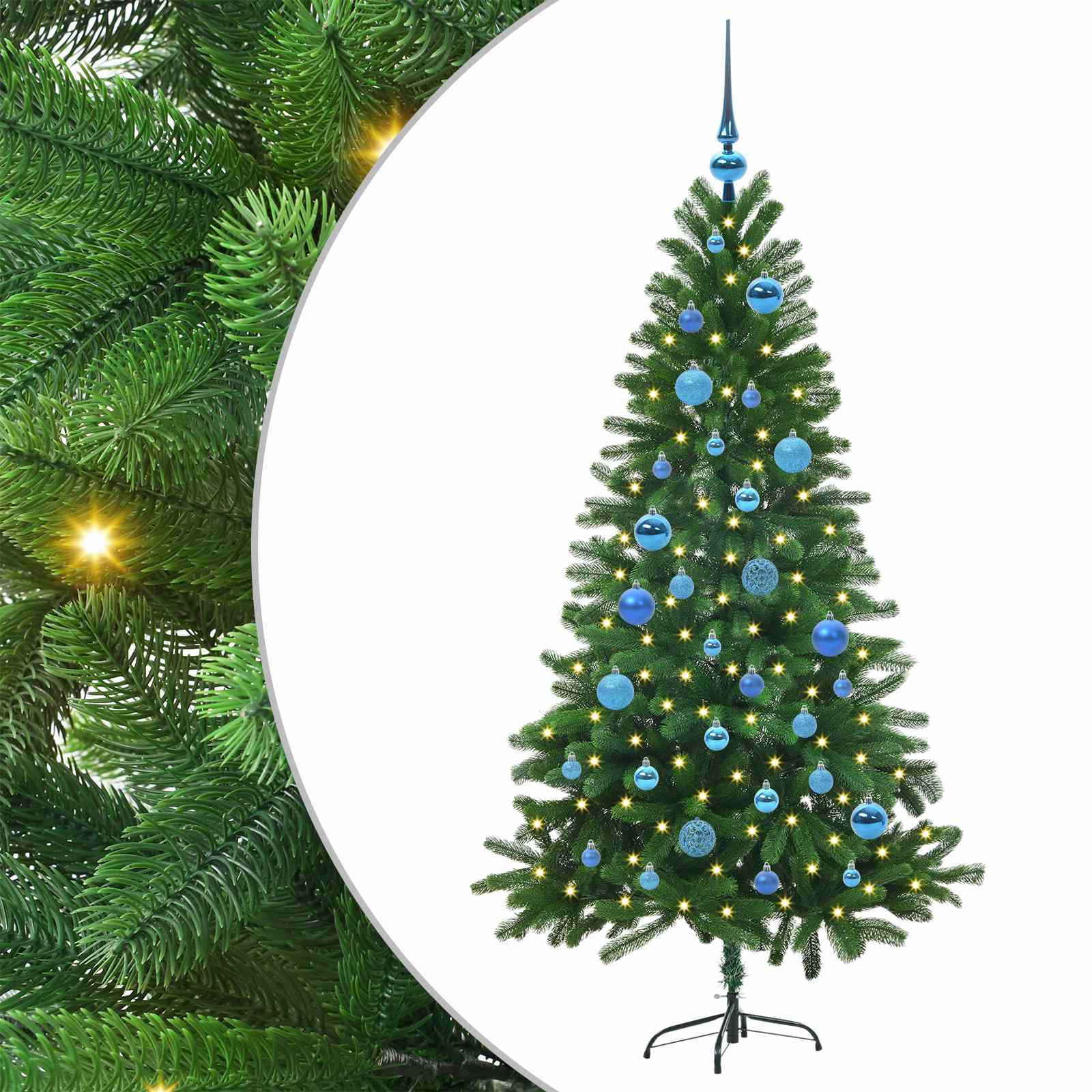 Kalėdų eglutė su 150 LED s stovu Žalia 150 cm PE