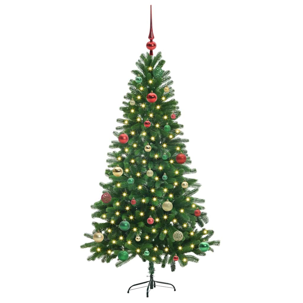 Kalėdų eglutė su 150 LED s stovu Žalia 150 cm PE
