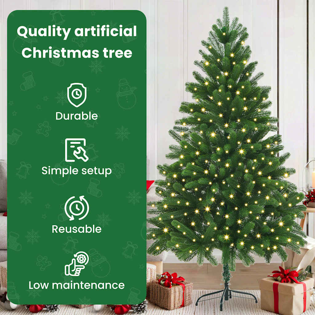 Kalėdų eglutė su 300 LED s stovu Žalia 180 cm PE
