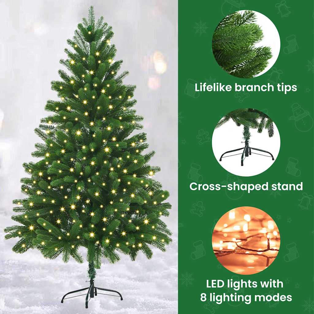 Kalėdų eglutė su 300 LED s stovu Žalia 180 cm PE