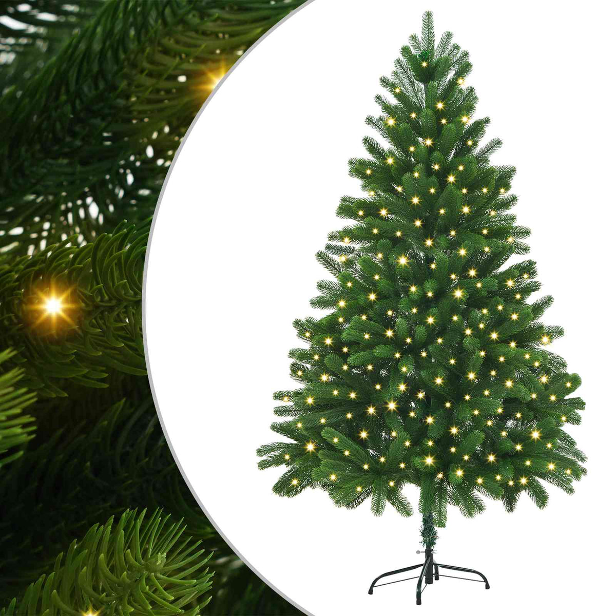 Kalėdų eglutė su 300 LED s stovu Žalia 180 cm PE