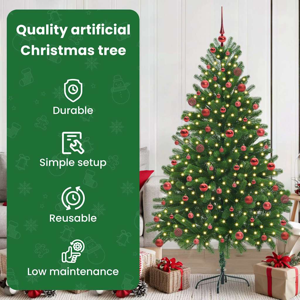 Kalėdų eglutė su 300 LED s stovu Žalia 180 cm PE