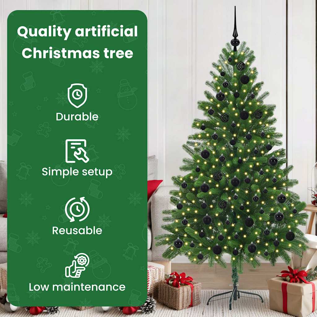 Kalėdų eglutė su 300 LED s stovu Žalia 180 cm PE