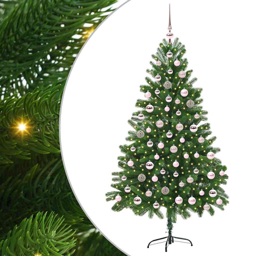 Ziemassvētku egle ar 300 gaismas diožu statīvu zaļa 180 cm PE