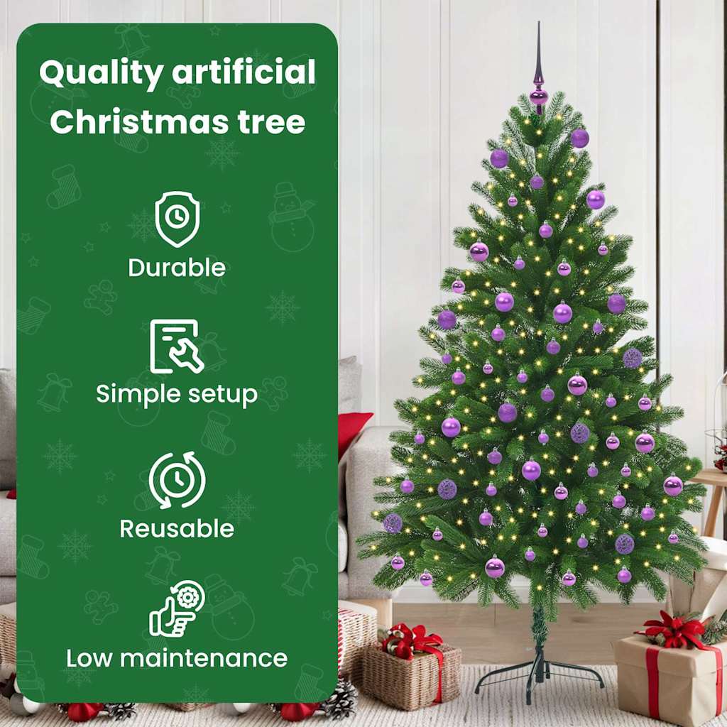 Kalėdų eglutė su 300 LED s stovu Žalia 180 cm PE