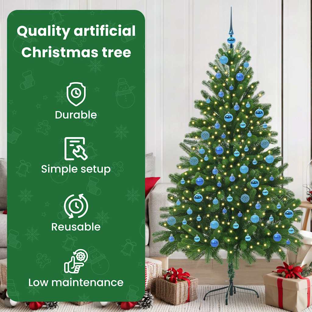 Kalėdų eglutė su 300 LED s stovu Žalia 180 cm PE