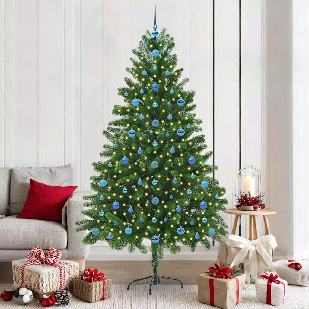 Kalėdų eglutė su 300 LED s stovu Žalia 210 cm PE