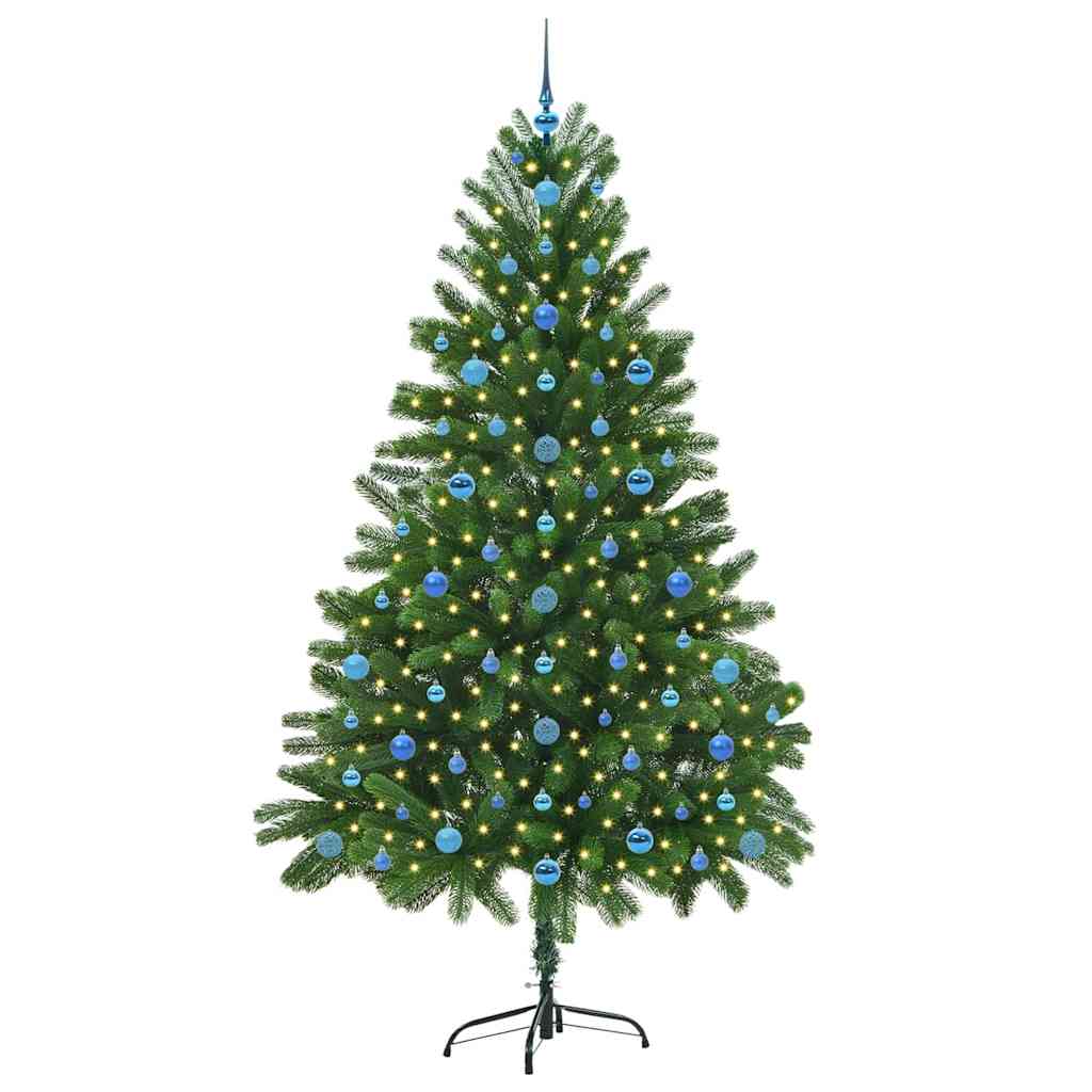 Kalėdų eglutė su 300 LED s stovu Žalia 210 cm PE