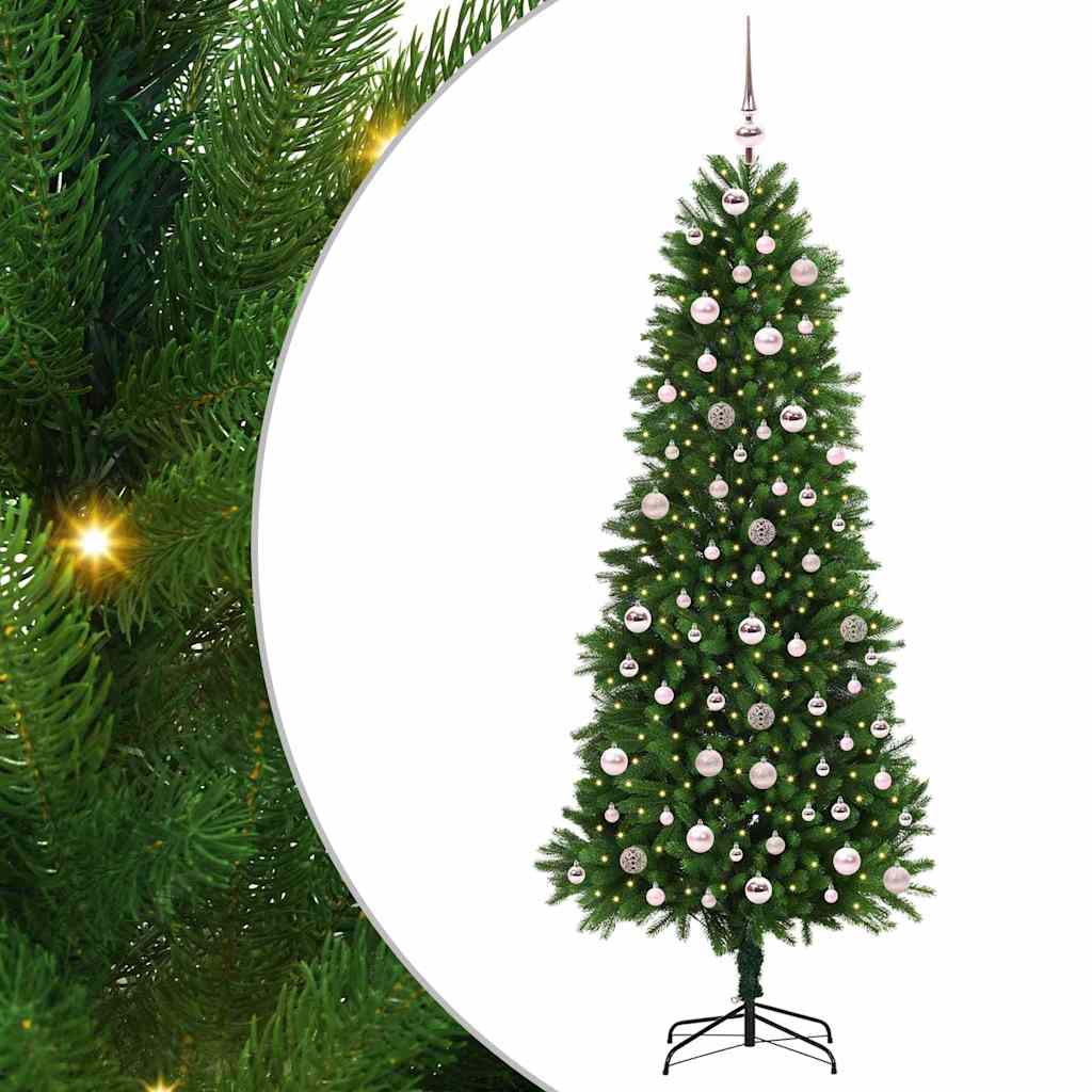 Ziemassvētku eglīte ar 300 LED statīvu zaļa 240 cm PE