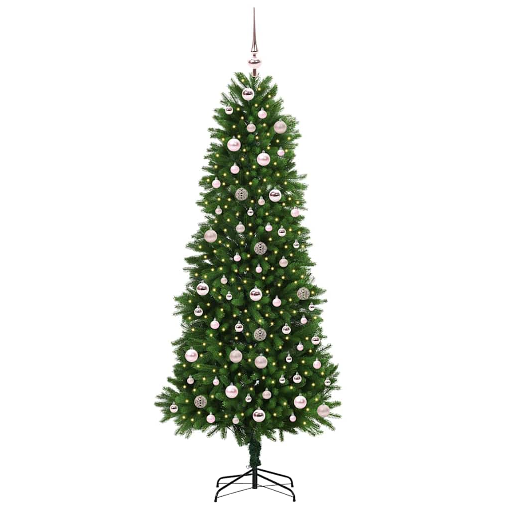 Ziemassvētku eglīte ar 300 LED statīvu zaļa 240 cm PE