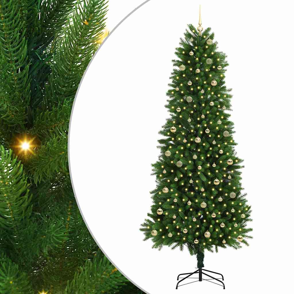 Kalėdų eglutė su LED lemputėmis Žalia 240 cm PE