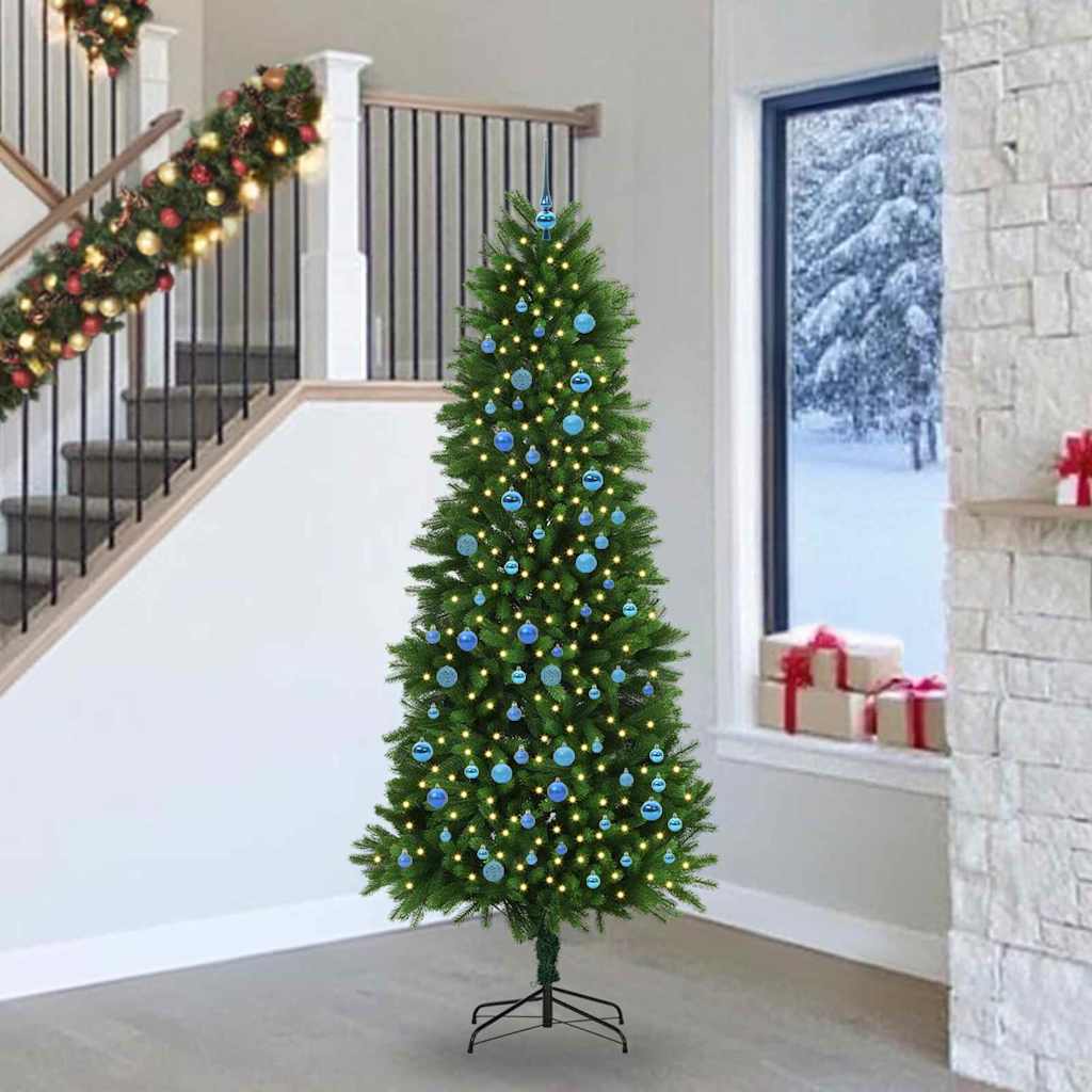 Kalėdų eglutė su LED lemputėmis Žalia 240 cm PE