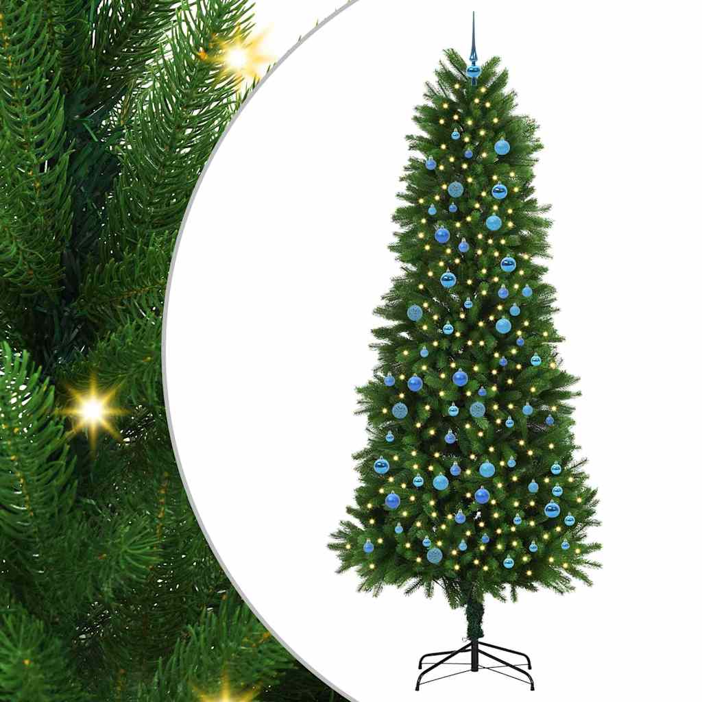 Ziemassvētku eglīte ar 300 LED statīvu zaļa 240 cm PE