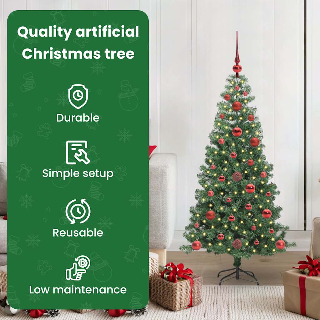 Ziemassvētku egle ar 150 gaismas diodēm, zaļa, 120 cm, no PVC, ar statīvu