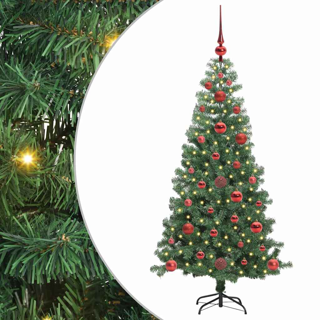 Kalėdų eglutė su 150 LED s stovu Žalia 120 cm PVC