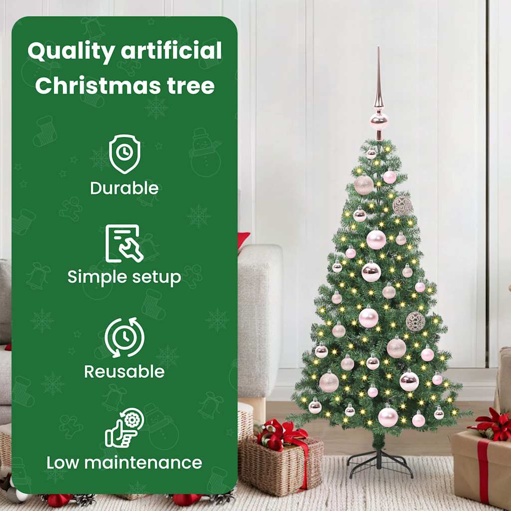 Kalėdų eglutė su 150 LED s stovu Žalia 120 cm PVC