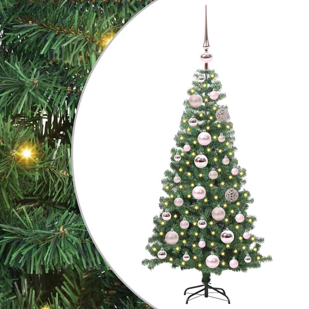 Kalėdų eglutė su 150 LED s stovu Žalia 120 cm PVC