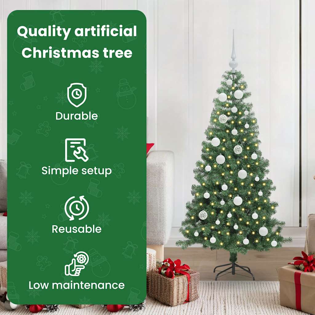 Kalėdų eglutė su 150 LED s stovu Žalia 120 cm PVC