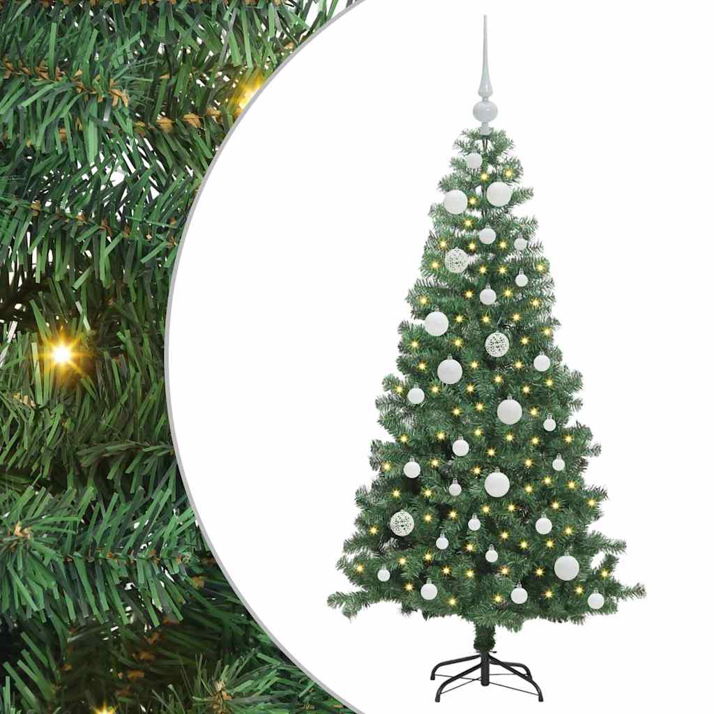 Kalėdų eglutė su 150 LED s stovu Žalia 120 cm PVC