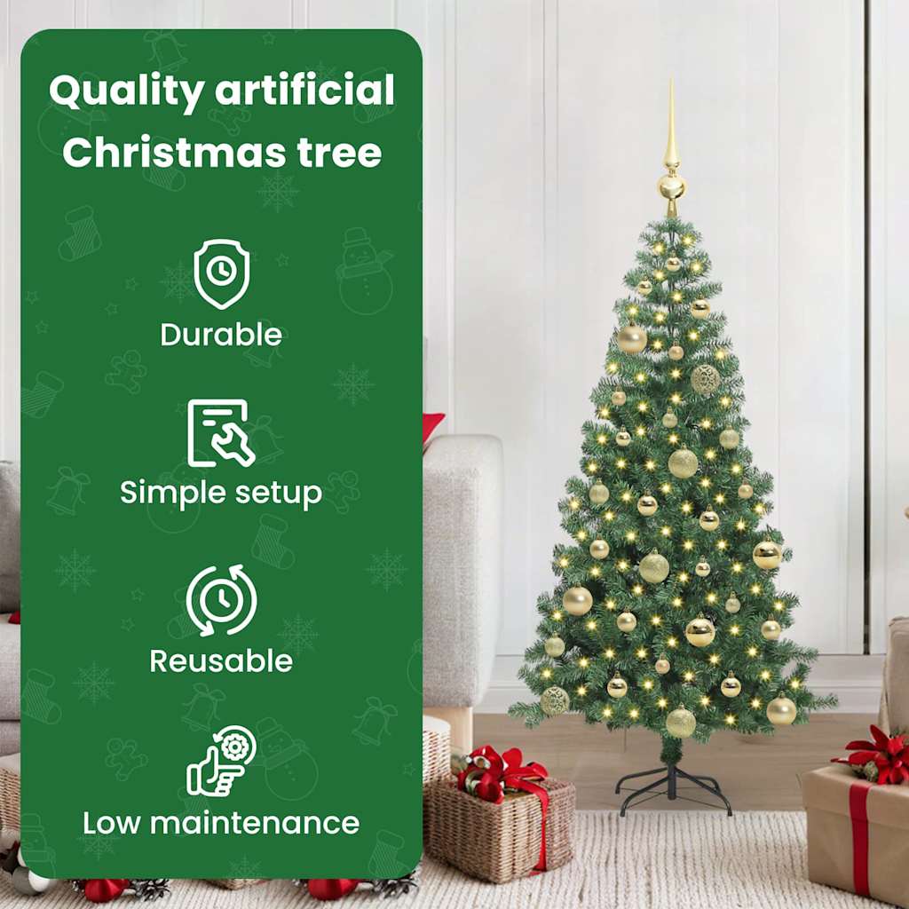 Kalėdų eglutė su 150 LED s stovu Žalia 120 cm PVC