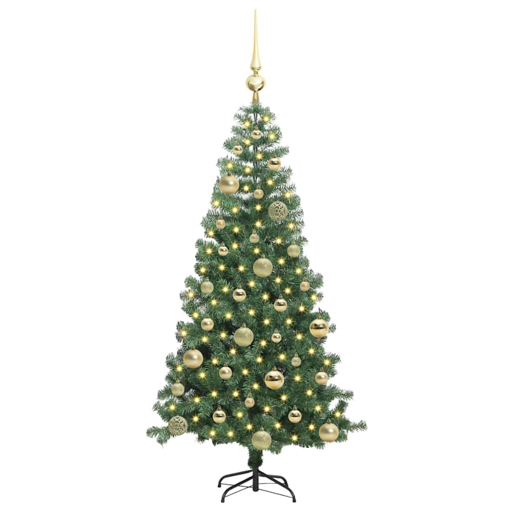 Kalėdų eglutė su 150 LED s stovu Žalia 120 cm PVC