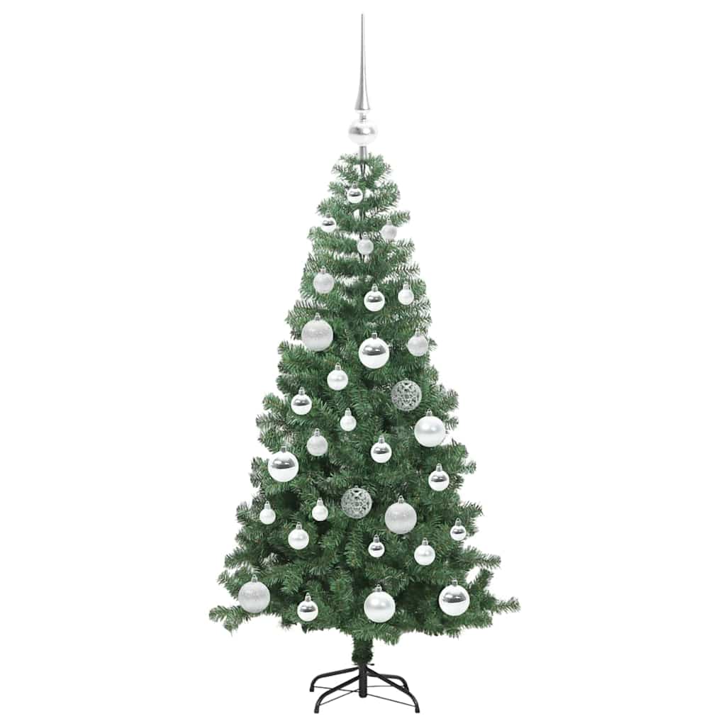 Ziemassvētku egle ar 150 gaismas diodēm, zaļa, 120 cm, no PVC, ar statīvu