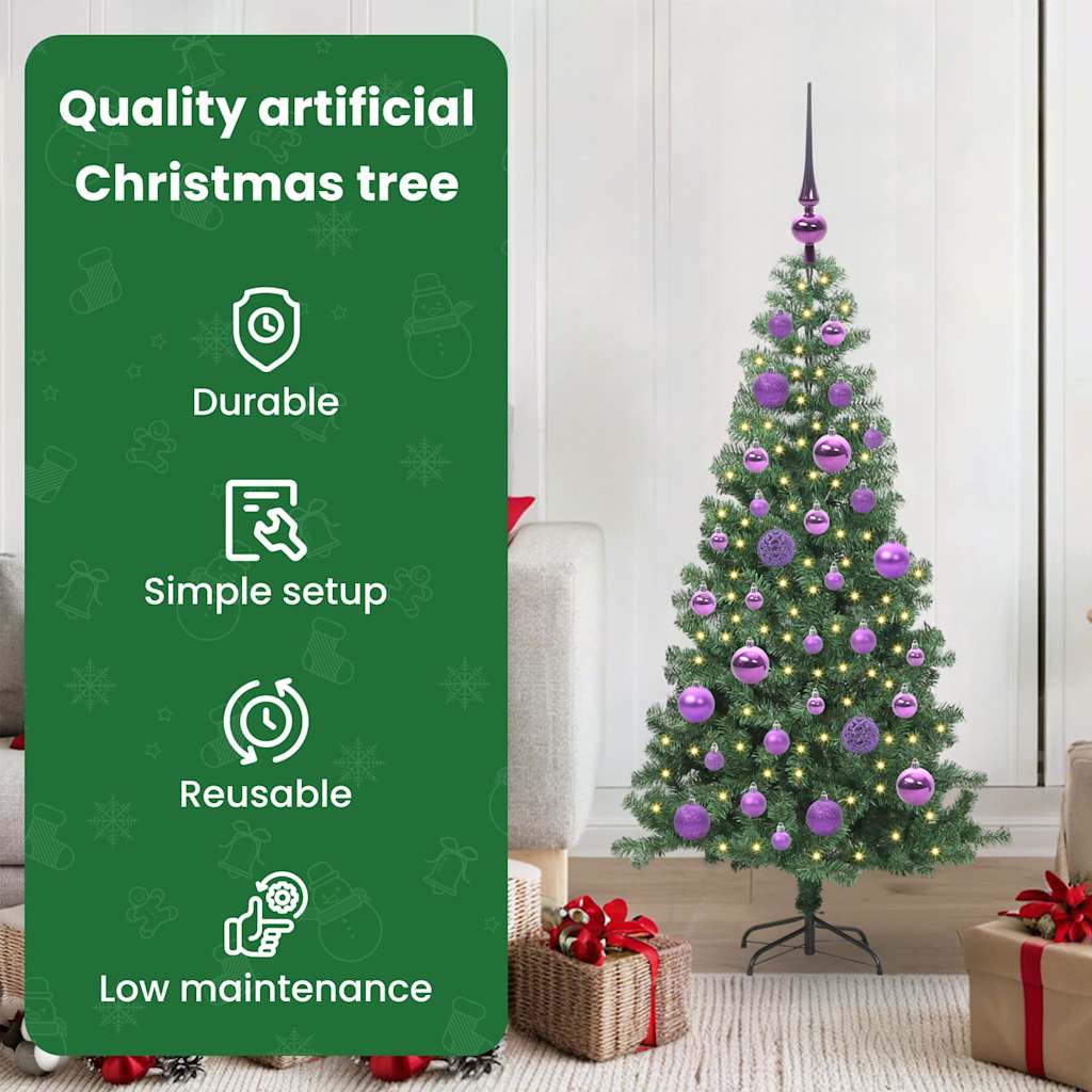 Kalėdų eglutė su 150 LED s stovu Žalia 120 cm PVC
