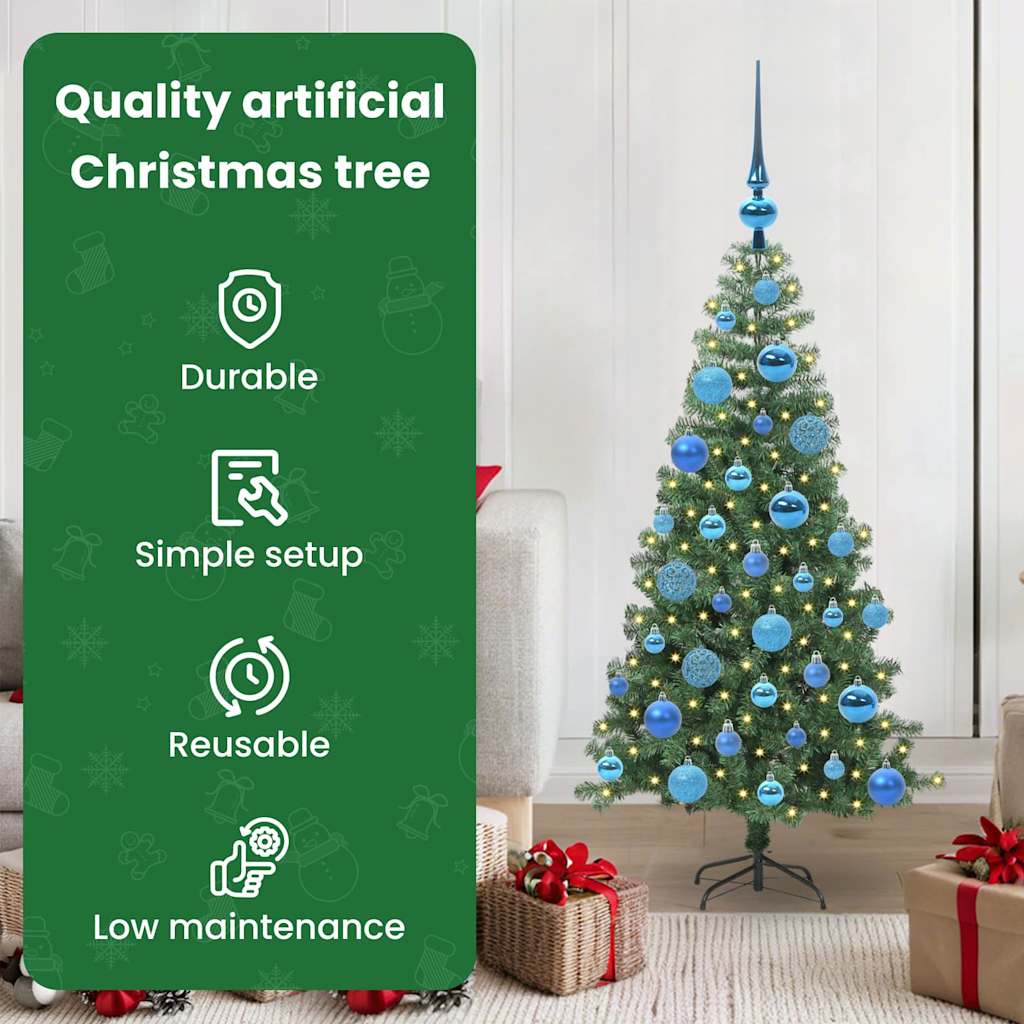 Kalėdų eglutė su 150 LED s stovu Žalia 120 cm PVC