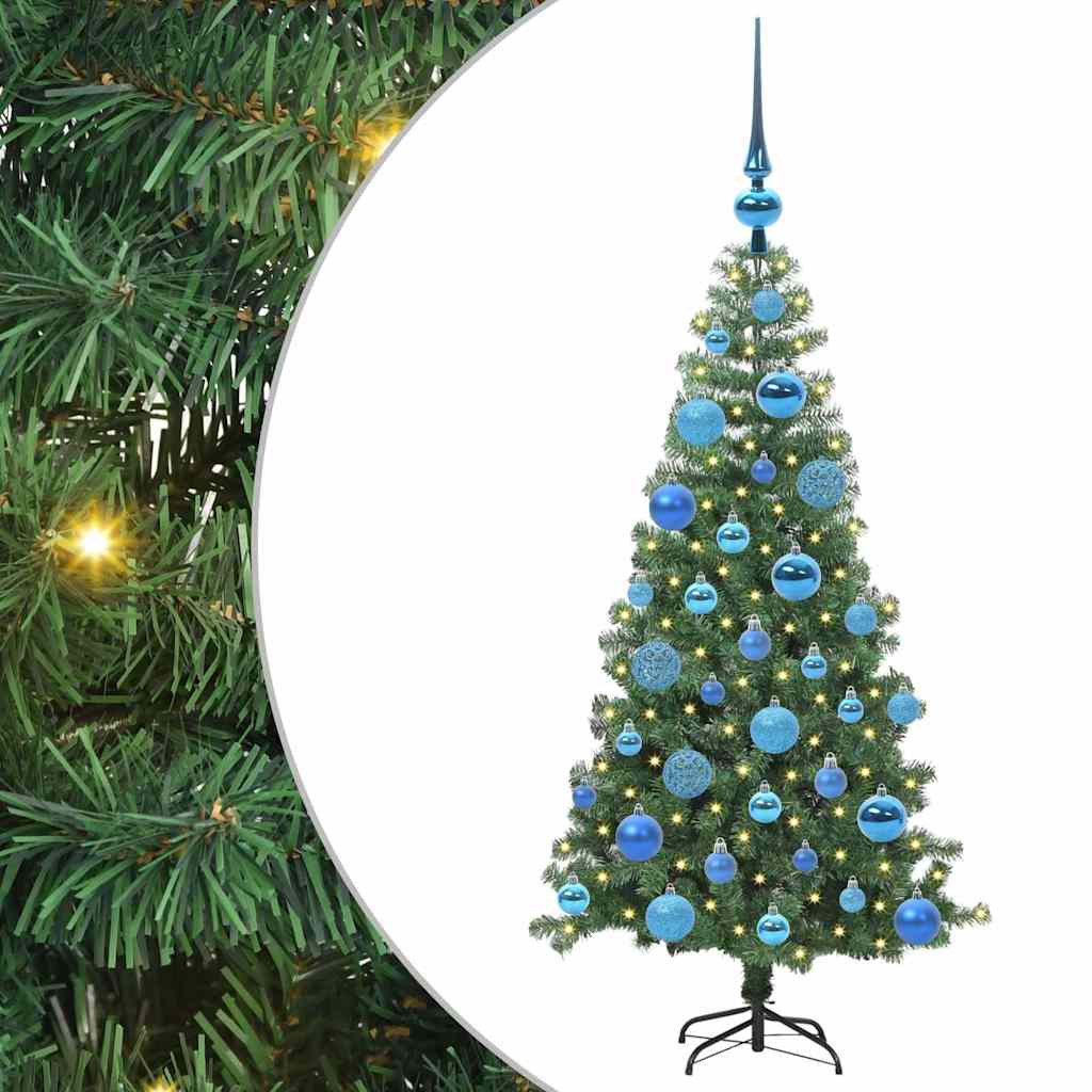 Ziemassvētku egle ar 150 gaismas diožu statīvu zaļa 120 cm PVC