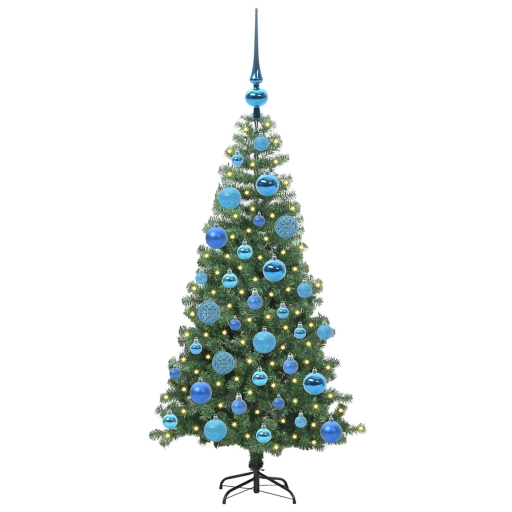 Ziemassvētku egle ar 150 gaismas diožu statīvu zaļa 120 cm PVC