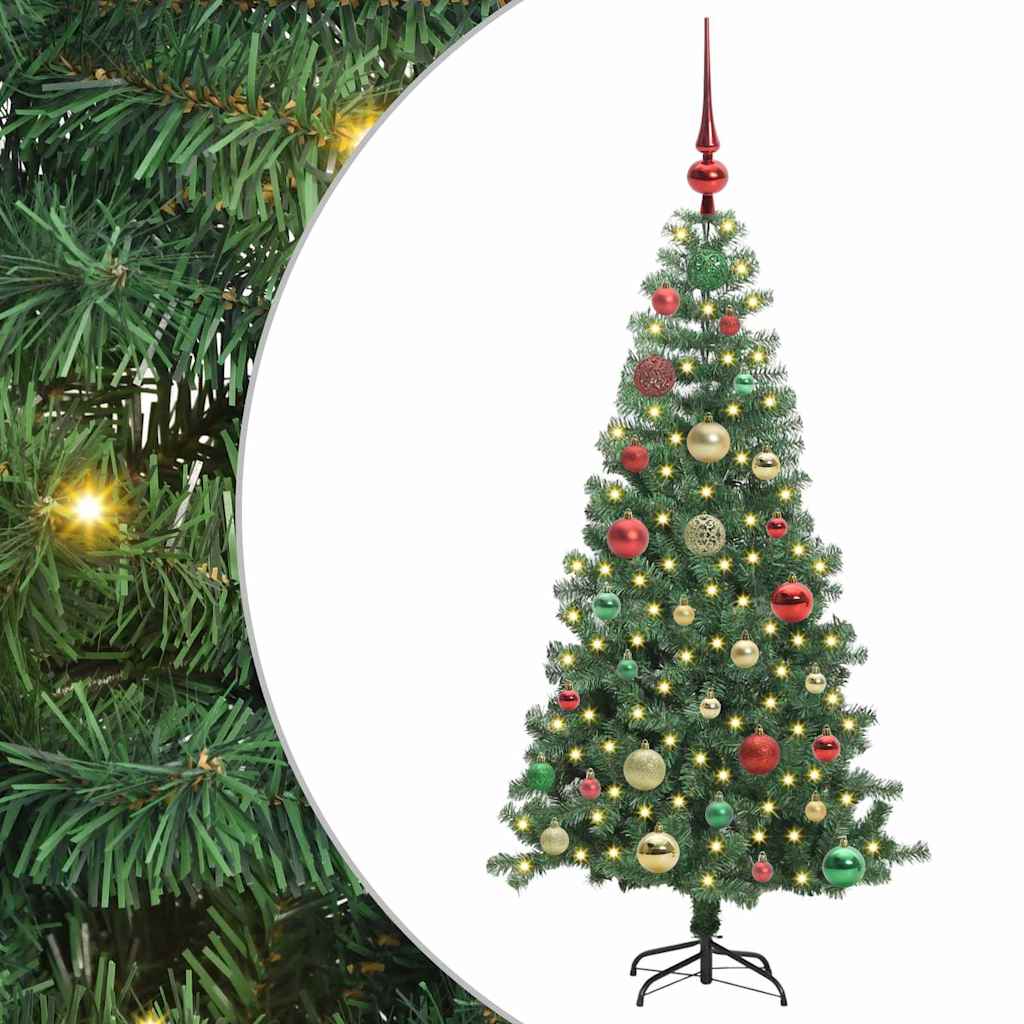 Kalėdų eglutė su 150 LED s stovu Žalia 120 cm PVC
