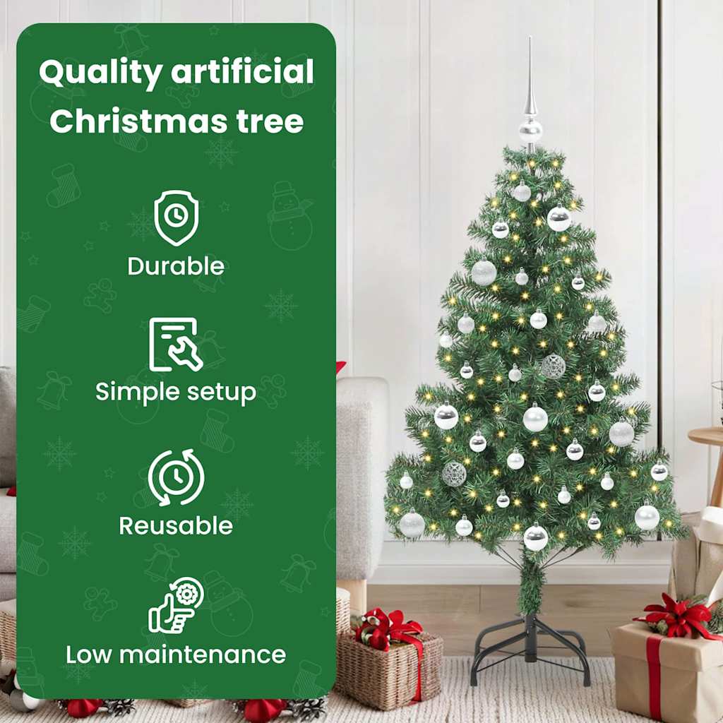 Kalėdų eglutė su 150 LED s stovu Žalia 150 cm PVC