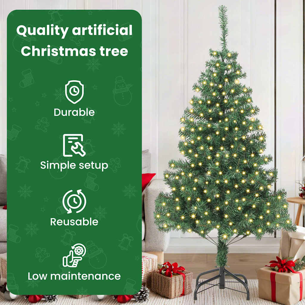Kalėdų eglutė su 300 LED s stovu Žalia 180 cm PVC