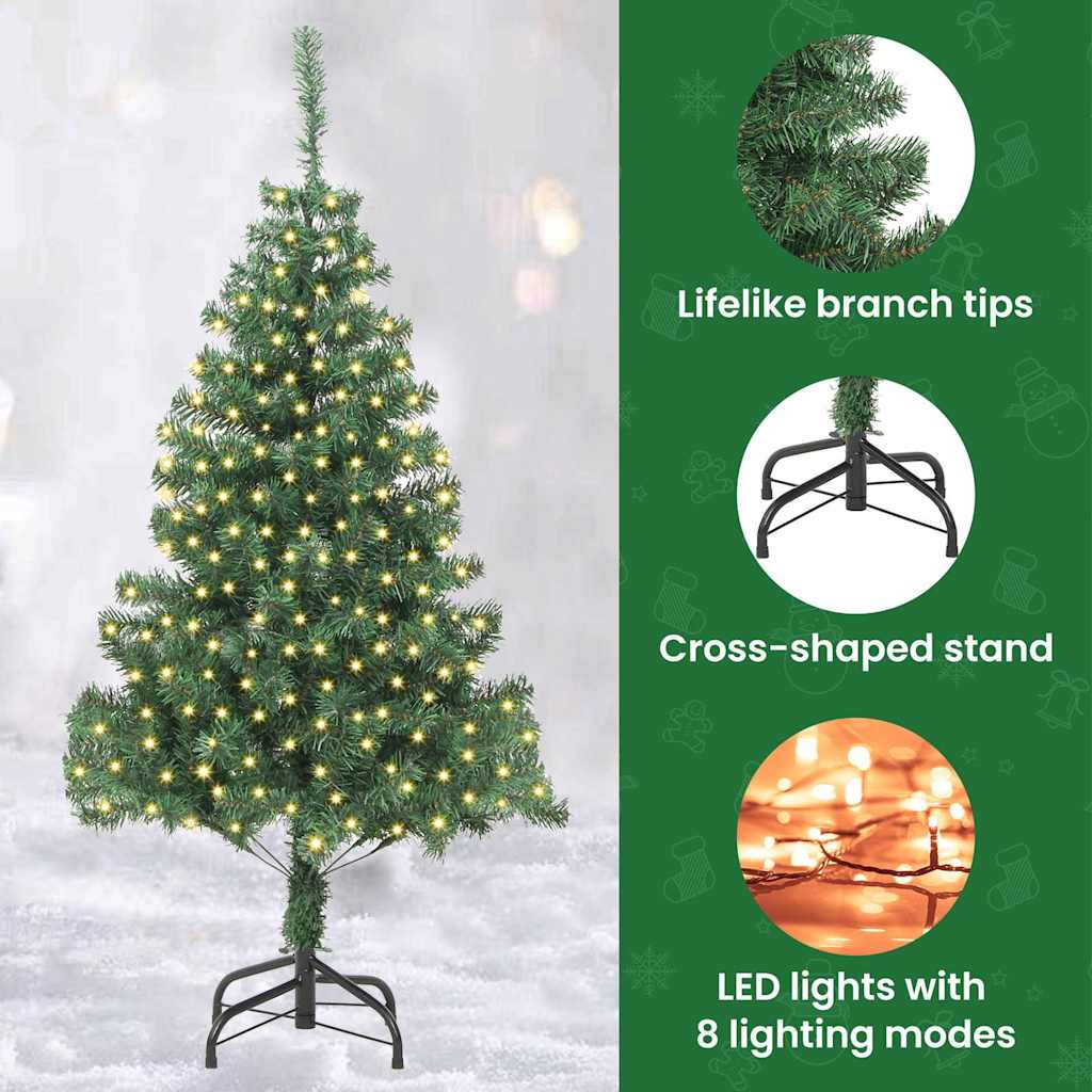 Kalėdų eglutė su 300 LED s stovu Žalia 180 cm PVC