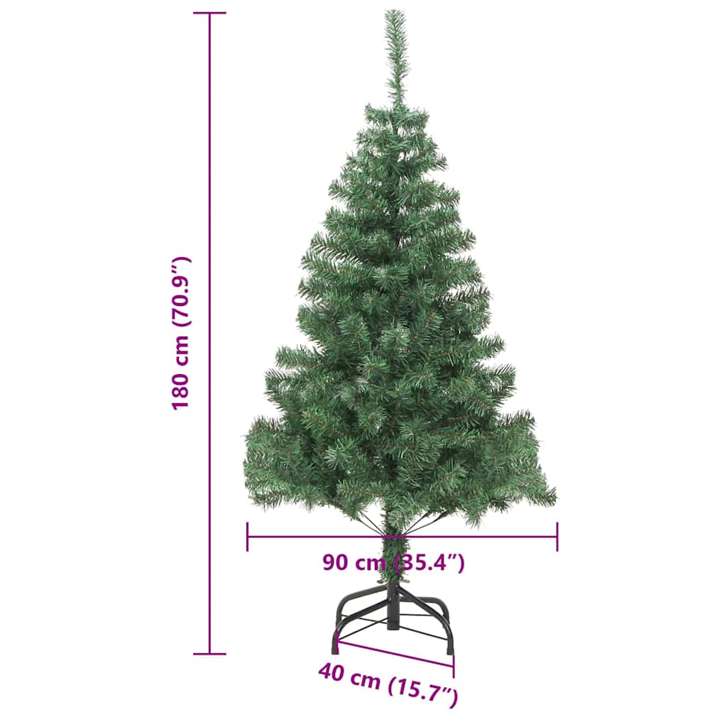 Kalėdų eglutė su 300 LED s stovu Žalia 180 cm PVC