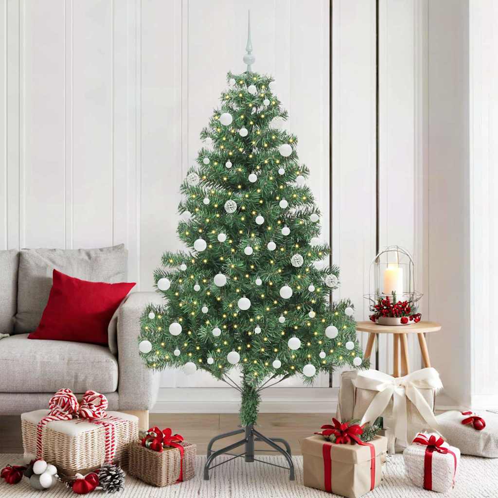 Kalėdų eglutė su 300 LED s stovu Žalia 180 cm PVC