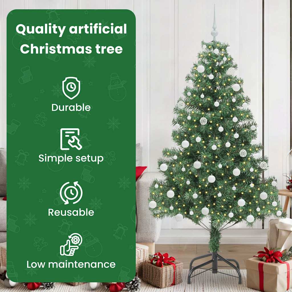 Kalėdų eglutė su 300 LED s stovu Žalia 180 cm PVC