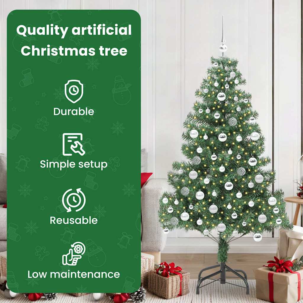 Kalėdų eglutė su 300 LED s stovu Žalia 180 cm PVC