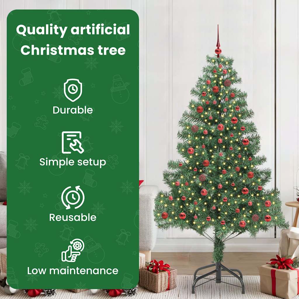 Kalėdų eglutė su 300 LED s stovu Žalia 210 cm PVC