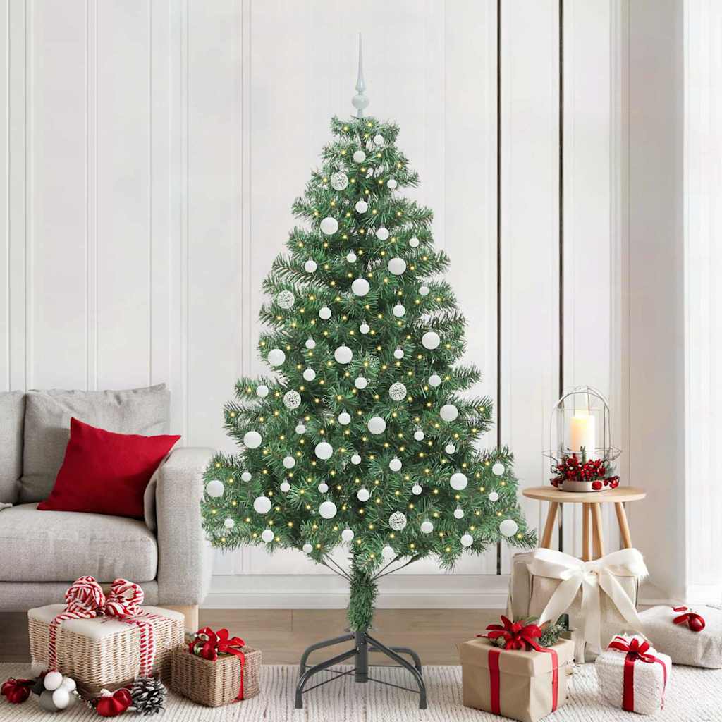 Kalėdų eglutė su 300 LED s stovu Žalia 210 cm PVC