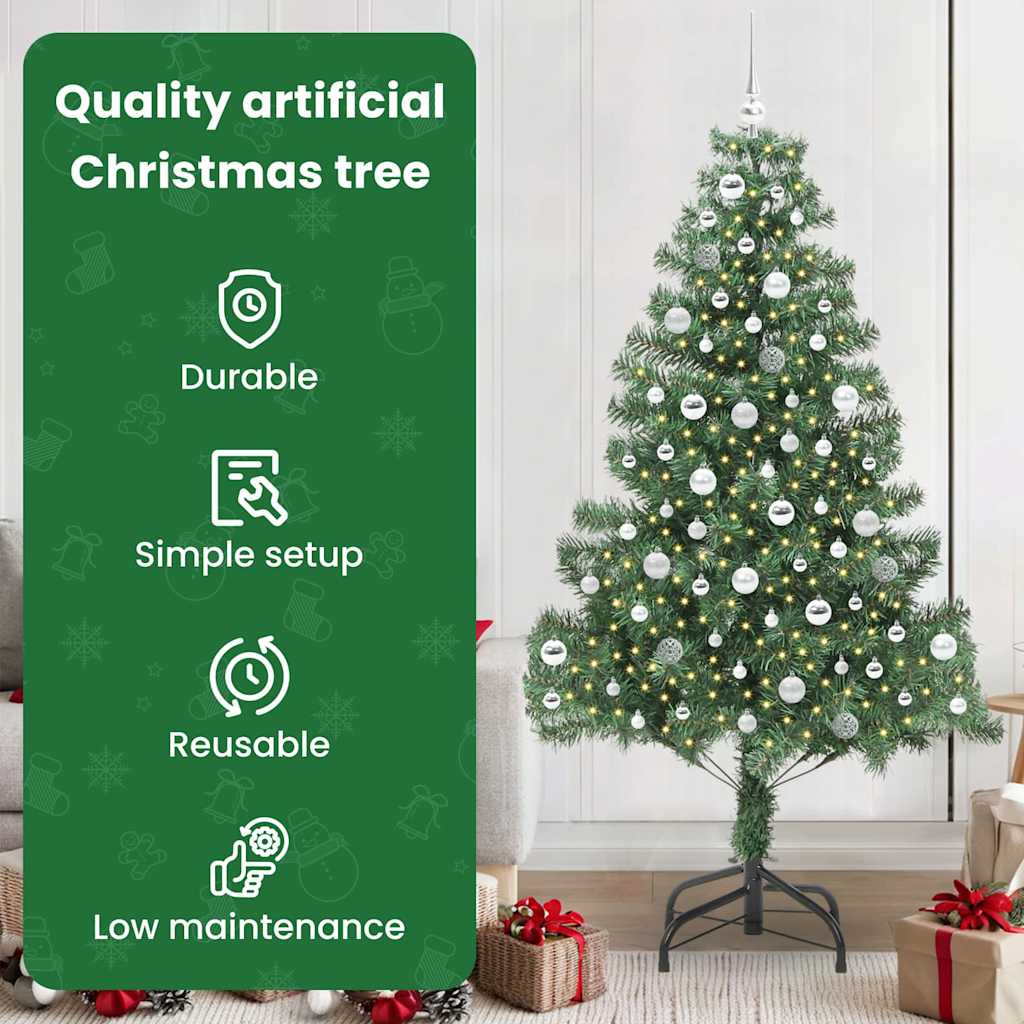 Kalėdų eglutė su 300 LED s stovu Žalia 210 cm PVC