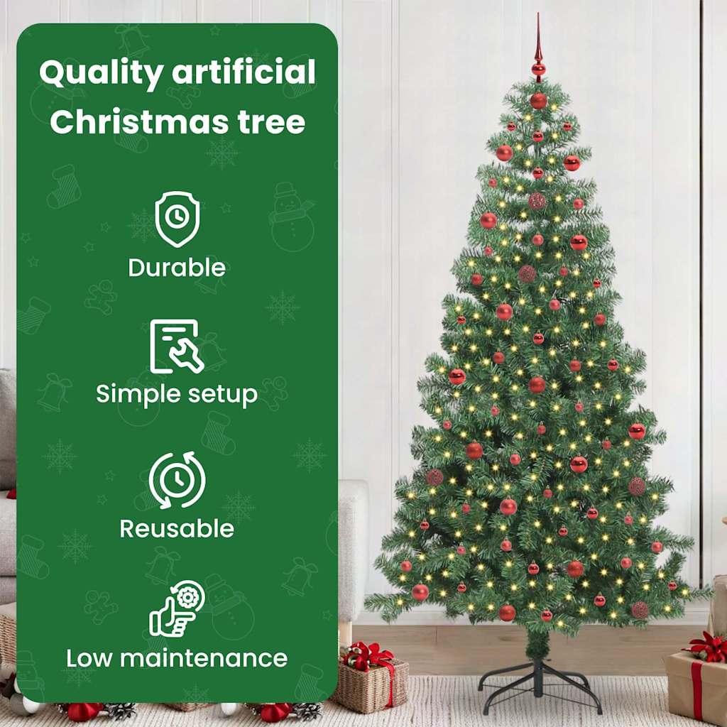 Kalėdų eglutė su 300 LED s stovu Žalia 240 cm PVC