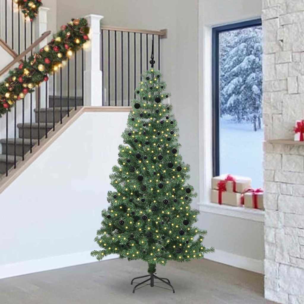 Ziemassvētku eglīte AURORA AK, ar 300 LED statīvu, zaļa, 240 cm.