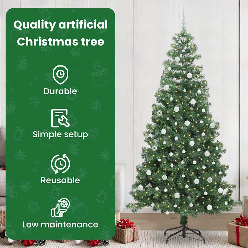 Kalėdų eglutė su 300 LED s stovu Žalia 240 cm PVC