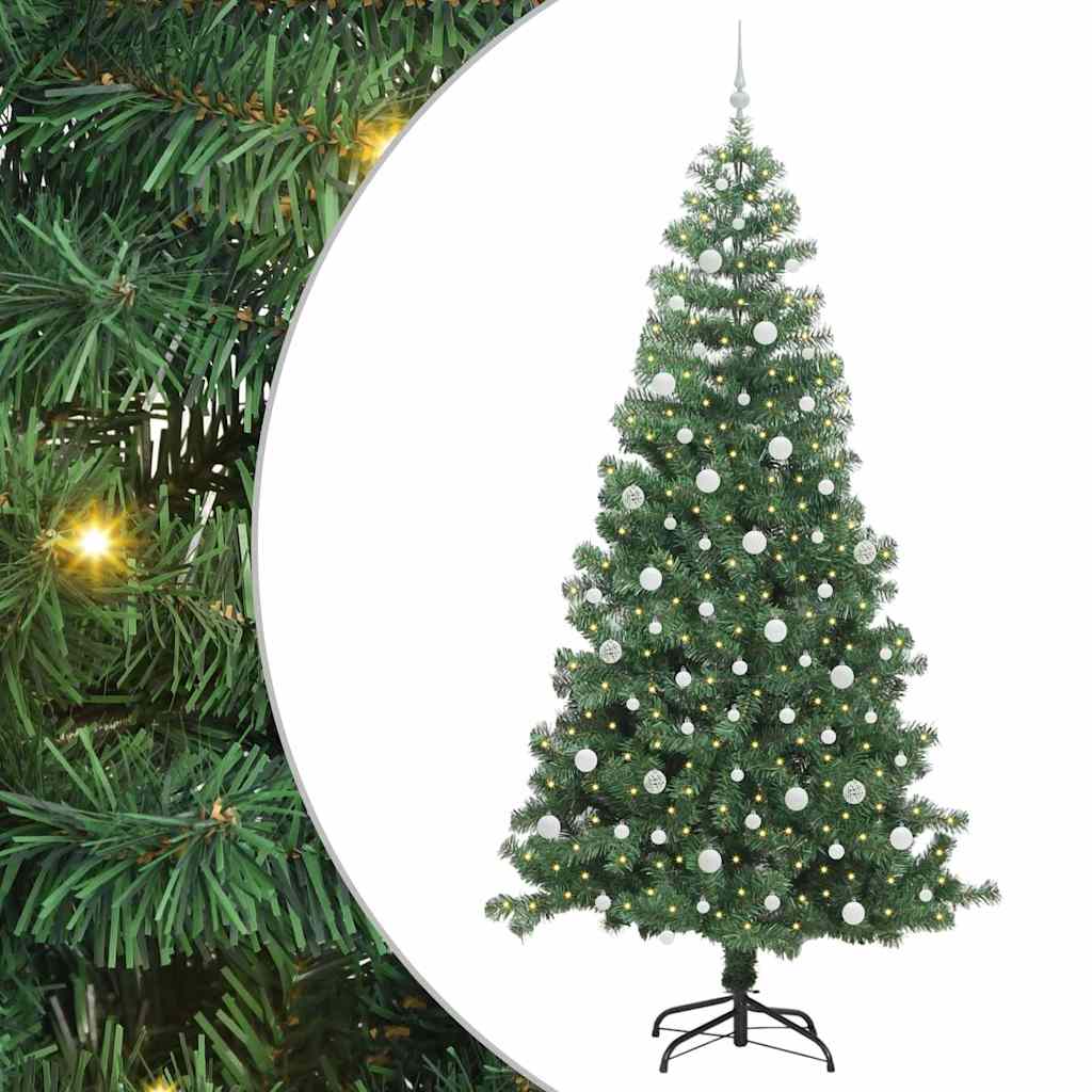 Kalėdų eglutė su 300 LED s stovu Žalia 240 cm PVC