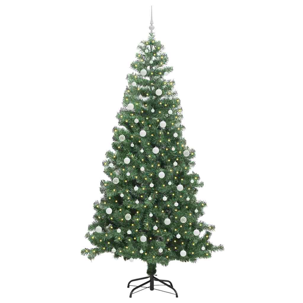 Kalėdų eglutė su 300 LED s stovu Žalia 240 cm PVC