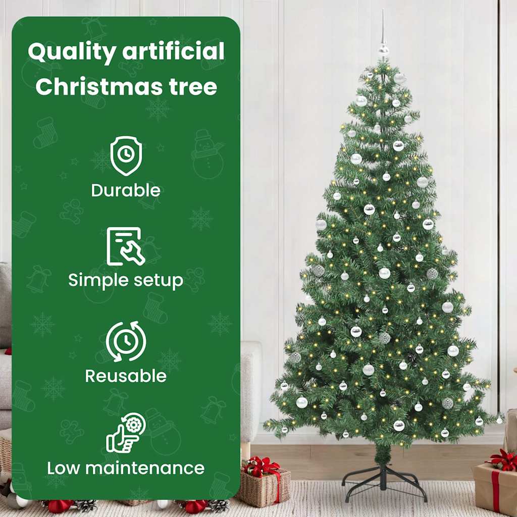 Kalėdų eglutė su 300 LED s stovu Žalia 240 cm PVC
