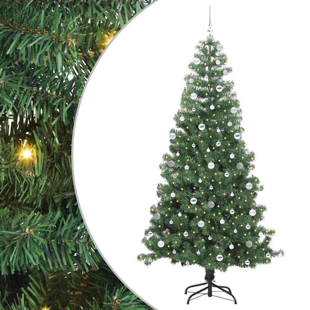 Kalėdų eglutė su 300 LED s stovu Žalia 240 cm PVC